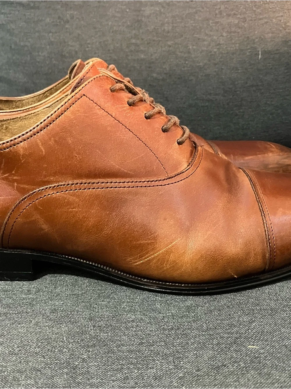 Florsheim Brown Leather Cap-Toe Oxford Dress Shoes